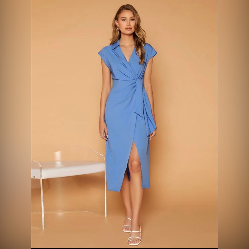 Shein Blue Wrap Dress